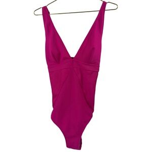 ✨NWT Cupshe Magenta One Piece ribbed Swimsuit xl